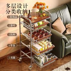 軽くて豪華な中古風の間食の物置棚は小さい手押し車の多層の果物と野菜の台所の野菜のかごを挟んで移動して棚を収納します。