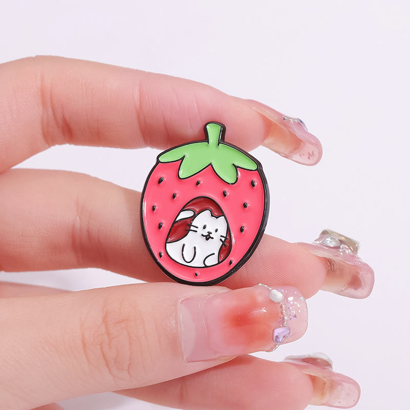 Cartoon Style Pear Apple Watermelon Alloy Stoving Varnish Unisex Brooches display picture 2