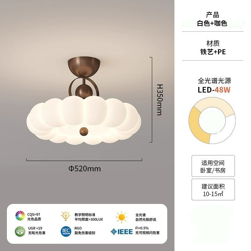 2025 nueva lámpara de techo de dormitorio estilo crema medieval dormitorio principal princesa habitación pluma protección ocular sala de estudio candelabro de restaurante