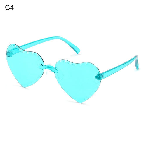 Adorable Baby Heart-Shape Rimless Sunglasses with Love Flower Edge, Jelly Color, Heart-Shaped Over-Eyes Sunglasses for Boys and Girls, Peach Heart Sunnies
