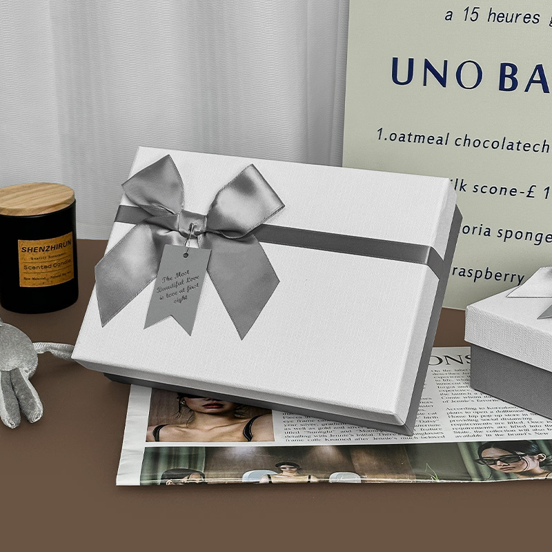 Caja de Regalo con Tapa de Nudo de Moño Estilo Cielo y Tierra, Caja de Embalaje para Cosméticos, Caja de Regalo para Bufandas, Caja de Regalo al por Mayor del Fabricante