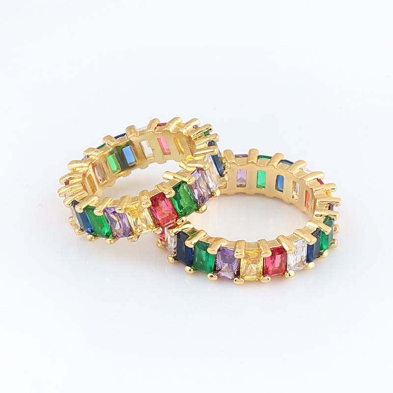 Fashion Geometric Copper Rings Bangle Inlay Zircon Copper Bracelets