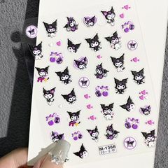网红美甲库洛米美乐蒂贴纸卡通百搭饰品日系可爱风5D立体指甲贴花