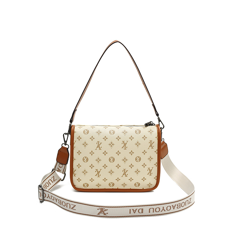 Hong Kong estilo retro bolso de verano 2025 nueva textura transfronteriza bolso de hombro de mujer correa de hombro ancha color contraste de moda mochila