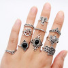 Retro accessory, set, ring, European style, with gem