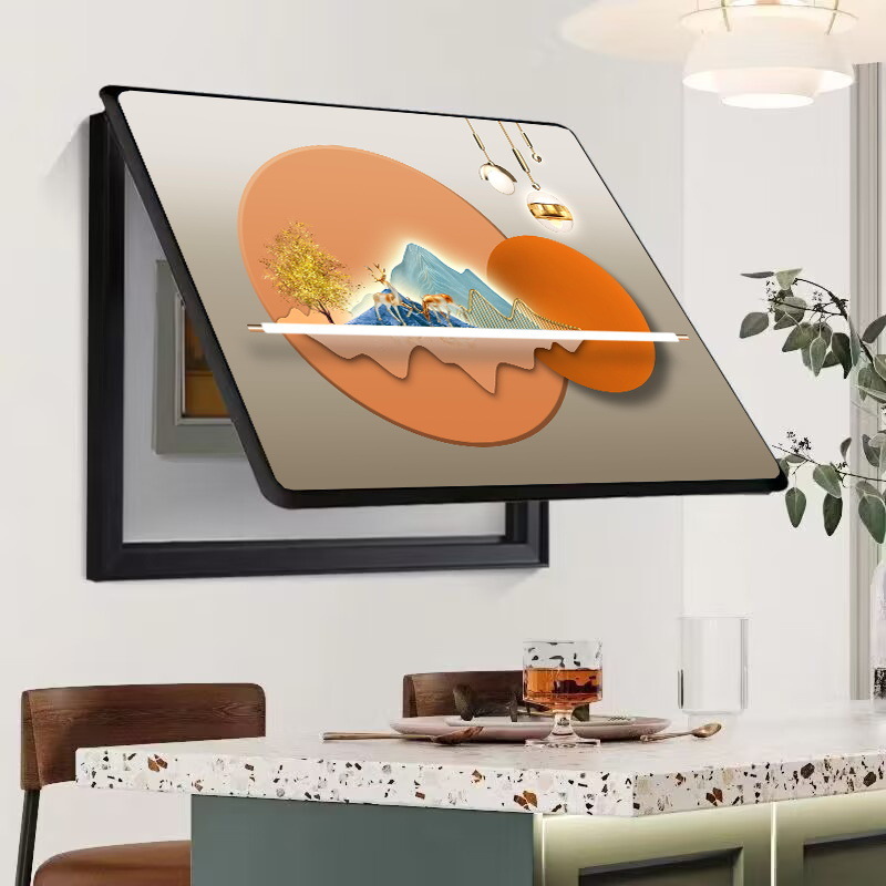 Caja de medidor, pintura decorativa, oclusión, caja de interruptor sin agujeros, caja de distribución, sala de estar, comedor, pintura de porcelana de cristal, simplicidad moderna, lujo ligero