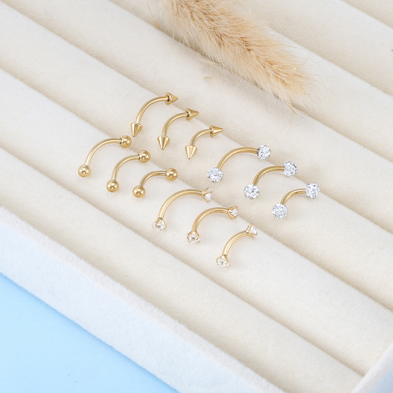 Pointed titanium steel lip stud product view