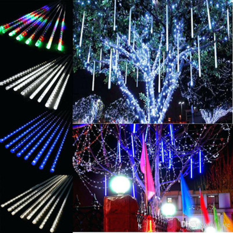 Customized Factory Direct Sales Led Meteor Shower Lights Colorful Flashing String Lights Outdoor Waterproof Street Christmas Decoration