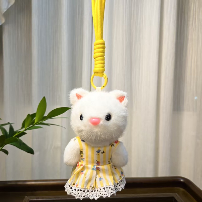网红可爱萌花裙子小兔子挂件毛绒玩具公仔卡通包包挂饰钥匙扣娃娃|undefined