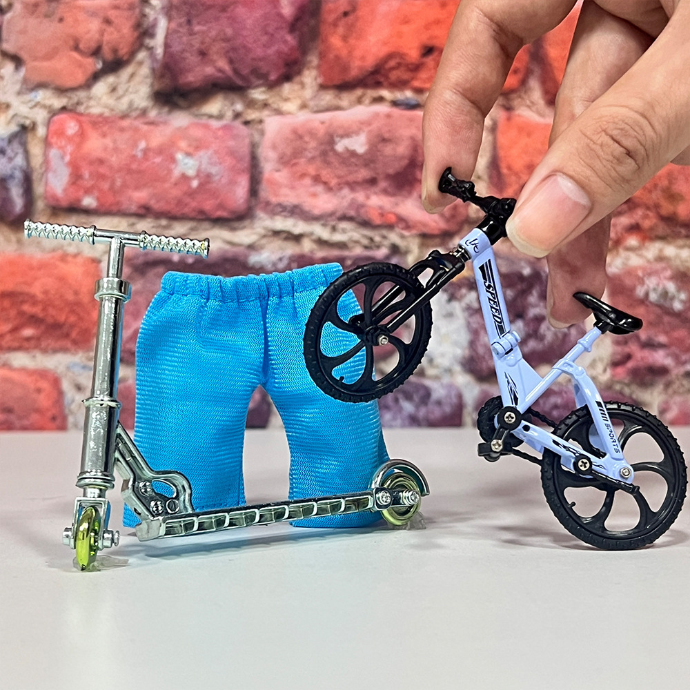 Cross-Border Team Supply Folding Bicycle Alloy Model Toy Scooter Skates Classic Nostalgia