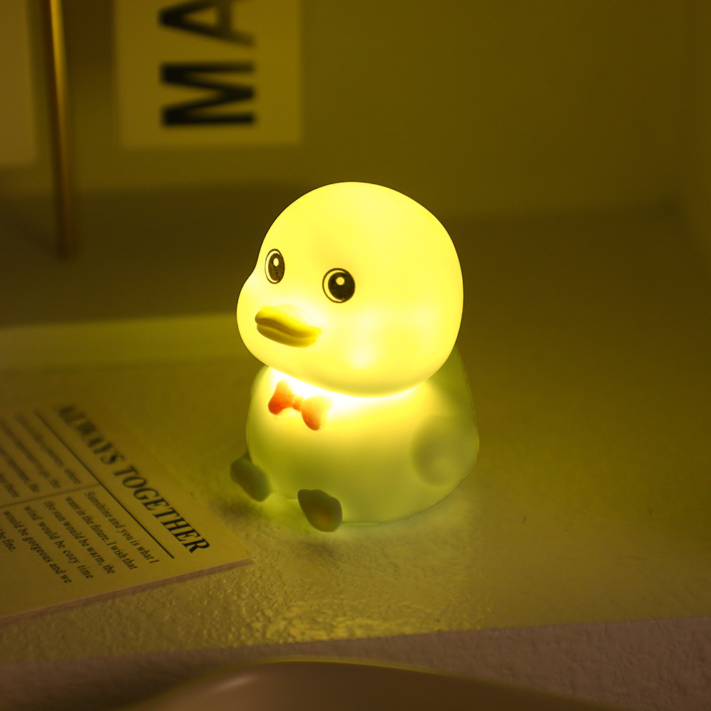 Creative yellow duck cute glowing decorative item soft ambiance night light gift night market stall toy light