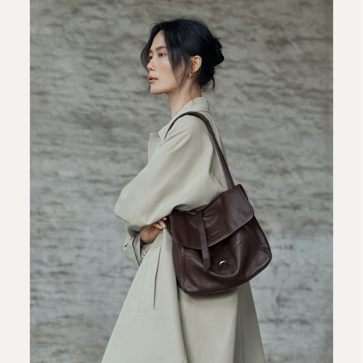 Vegetable-Tanned Cowhide 001 Messenger Bag Retro Crossbody Tote Simple Commuter Large Capacity Women's Shoulder Bag - Thumbnail 2