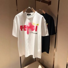FEN ­ Fファミリー 2025ss 夏新作 レターアイプリント ロゴ ラウンドネック 半袖 カジュアル 万能 Tシャツ 外国貿易