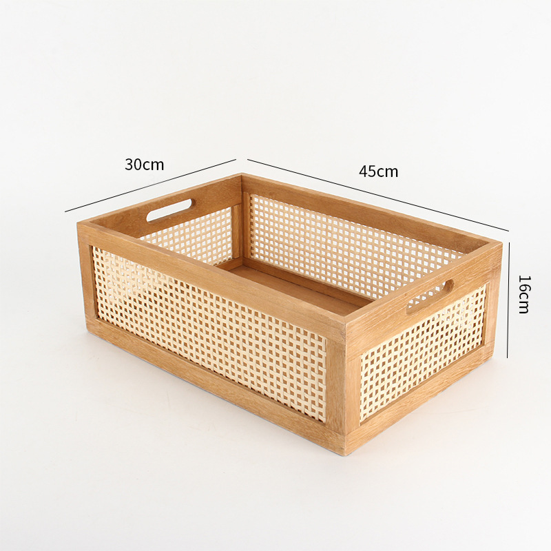 Cesta de almacenamiento de madera sólida de escritorio plegable de madera vintage transfronteriza personalizada caja de almacenamiento de libros