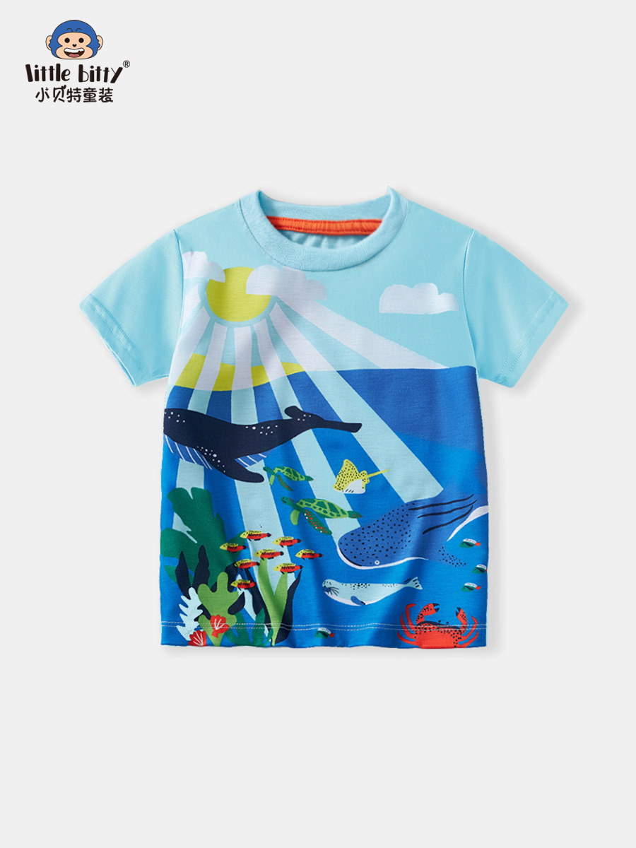 Summer 2025 New Kidsren's T-Shirt Boys Short-Sleeved T-Shirt Summer Boys' T-Shirt Short-Sleeved Tops Boys' Tops