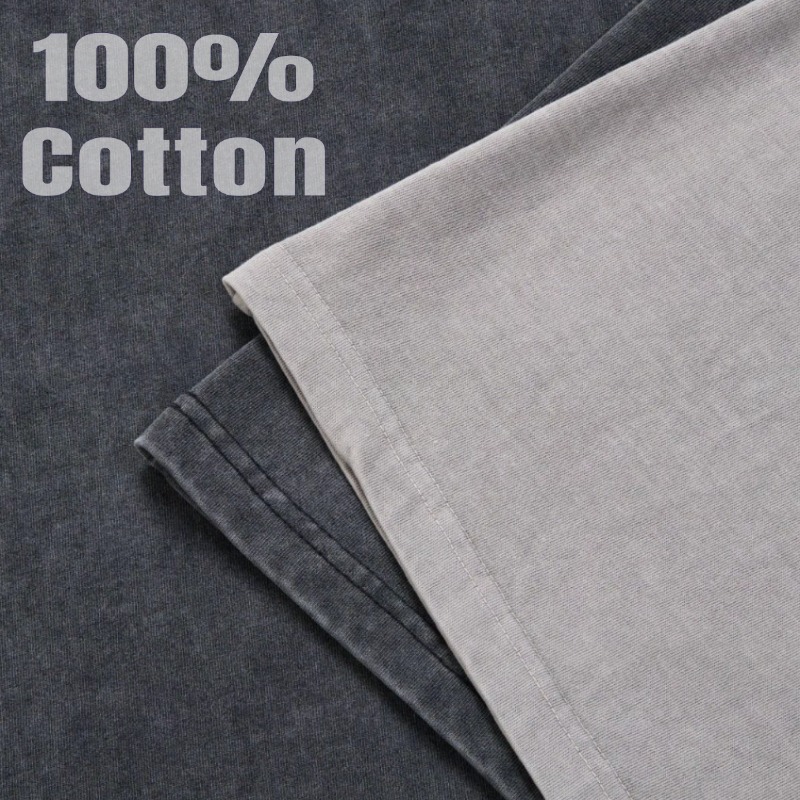 Camiseta de algodón desgastada con lavado de código de belleza transfronterizo de 230g Camiseta retro de manga corta con hombros caídos de gran tamaño para hombre