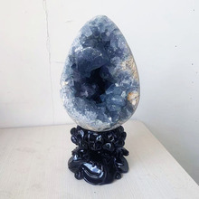 批發天青石原石擺件藍水晶洞水晶工藝品家居辦公室藍晶洞原石擺件