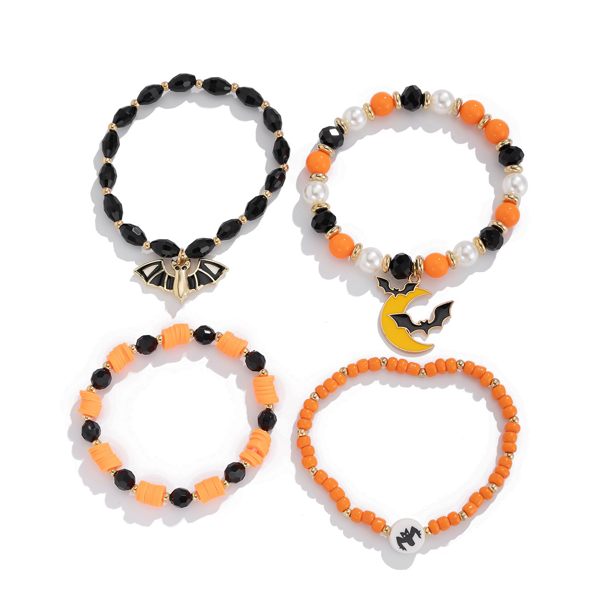 21g Weight Alloy Pendant Material Bracelets Classification CCB, Arylic, soft clay Chain Material 1 Set Quantity Festival Occasion CCB, Arylic, Alloy Material Halloween Festival Pumpkin, Bat, Ghost Pattern Women's Gender Beaded, Enamel Design Funny Style Funny Pumpkin Bat Ghost CCB Arylic Alloy Beaded Bracelets Wholesale 34