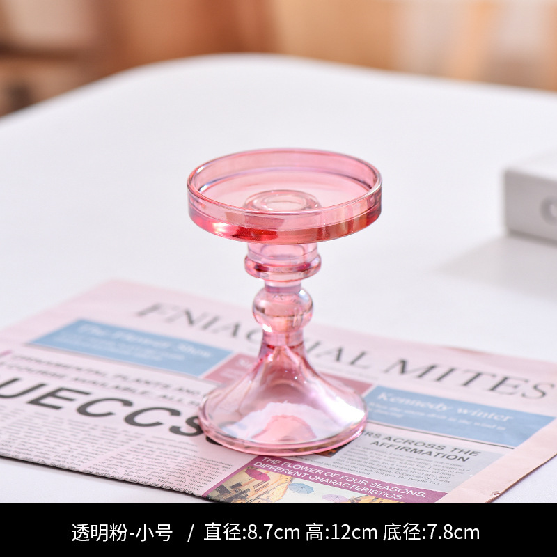 クリスマス風高級感インス風ガラス製キャンドルホルダー、家庭用キャンドル台、ロマンチックなウェディングテーブル、クリエイティブなホームデコレーション|undefined
