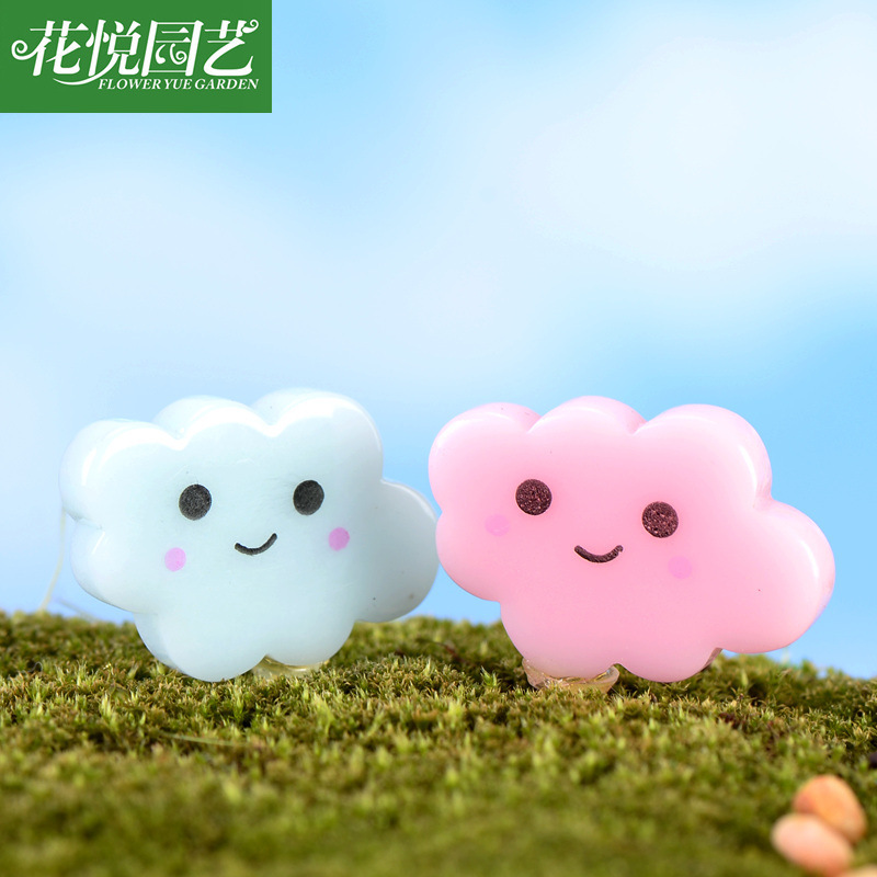 Đám mây mặt cười mini, tiểu cảnh chậu cây DIY dễ thương nhựa resin (z-CJ-1291)