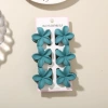 #9 Peacock Blue [6-piece set with card] 4cm plumeria style