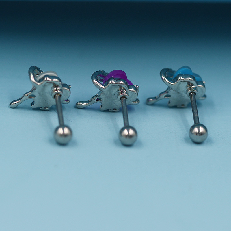 5g Weight Titanium Steel Ear Needle Material Cartilage earrings Classification 1 Piece Quantity Party, Street Occasion Titanium Steel Material Star, Heart Shape, Bow Knot Pattern All Seasons Season Unisex Gender Plating Design Hip-Hop, Streetwear Style 1 Piece Hip-Hop Streetwear Star Heart Shape Bow Knot Plating Titanium Steel Cartilage Earrings 7