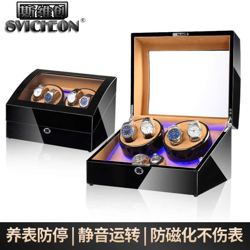 斯维创钢琴烤漆摇表器自动手表上链盒晃表器收藏养护手表盒家用
