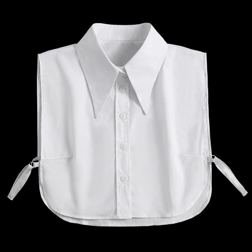 Women's Spring New Cotton Jacket Short Shirt Collar Decorative Pointed Collar Shirt Fake Collar