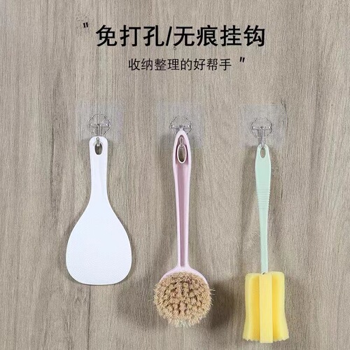 Hook Adhesive No Drill Heavy Duty Load Bearing Kitchen Door Invisible Adhesive Hook Bathroom Bathroom Wall Dormitory Hook