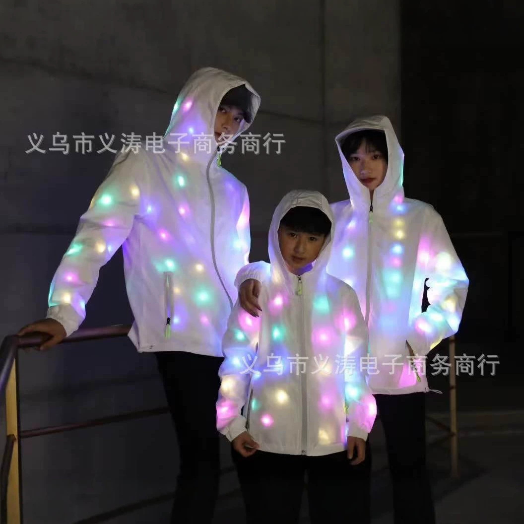 Halloween Led Light-Up Jacket Performance Costume Amazon Cross-Border European and American Rock Flash Costume