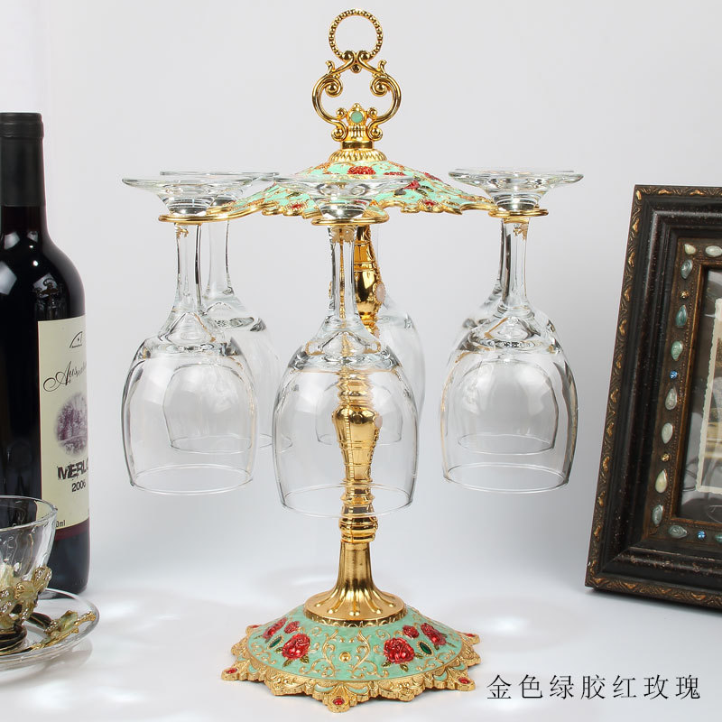 北歐創意輕奢紅酒杯架子高檔金屬玻璃杯架懸掛式倒掛架高腳杯架