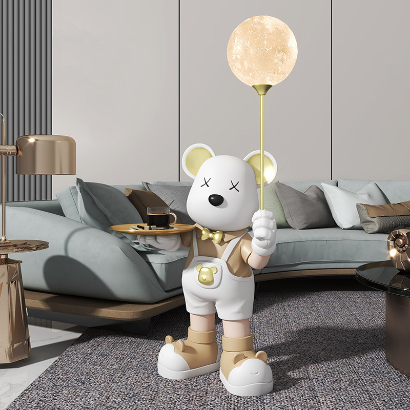 환영 폭력적인 곰 장식품 큰 바닥 램프 홈 거실 현관 TV 캐비닛 장식 오프닝 집들이 선물
