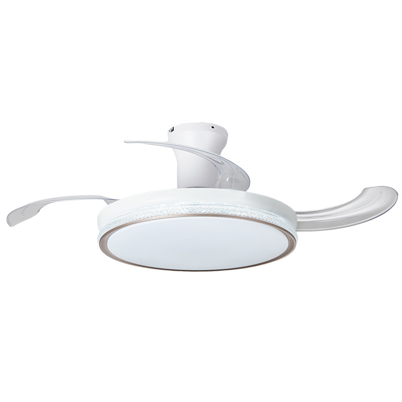Ventilador de Techo con Luz de Hierro y ABS, Atenuable, Silencioso, Control Remoto, para Dormitorio y Sala de Estar
