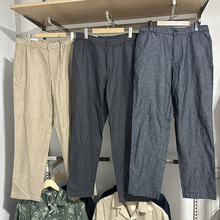 日单23新品男装 棉麻混纺直筒休闲裤(轻薄款宽松长裤 夏季)455497