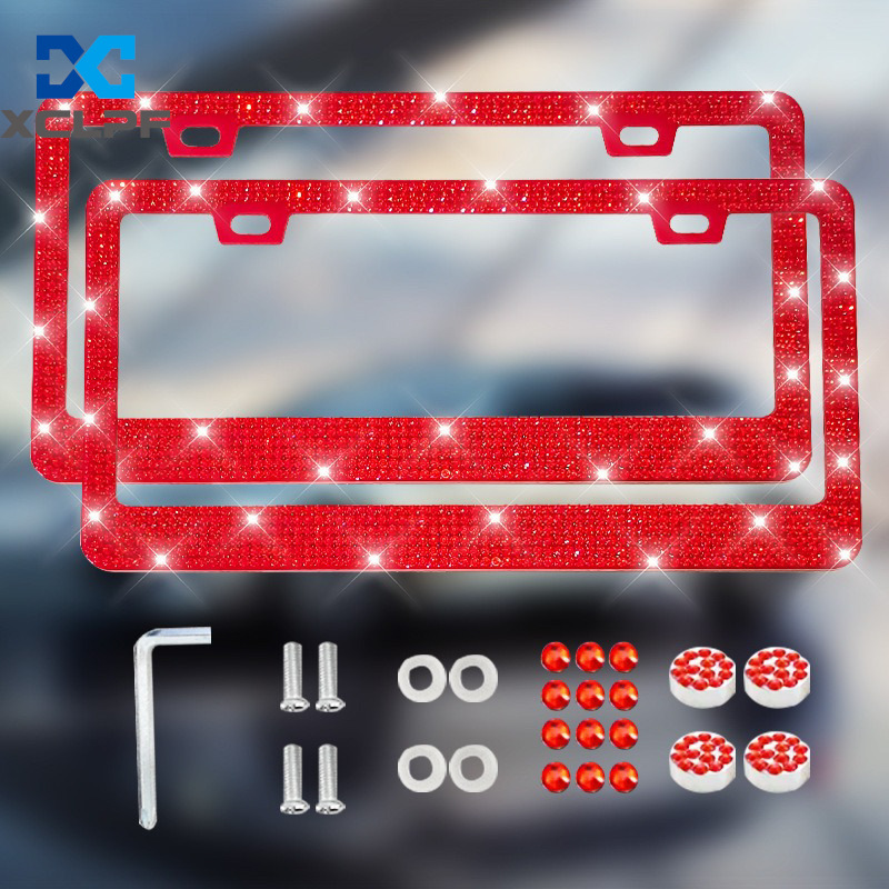 American, Canadian and Mexican Universal Diamond License Plate Frames, Three Styles of Plastic Acrylic Diamond License Plate Frames
