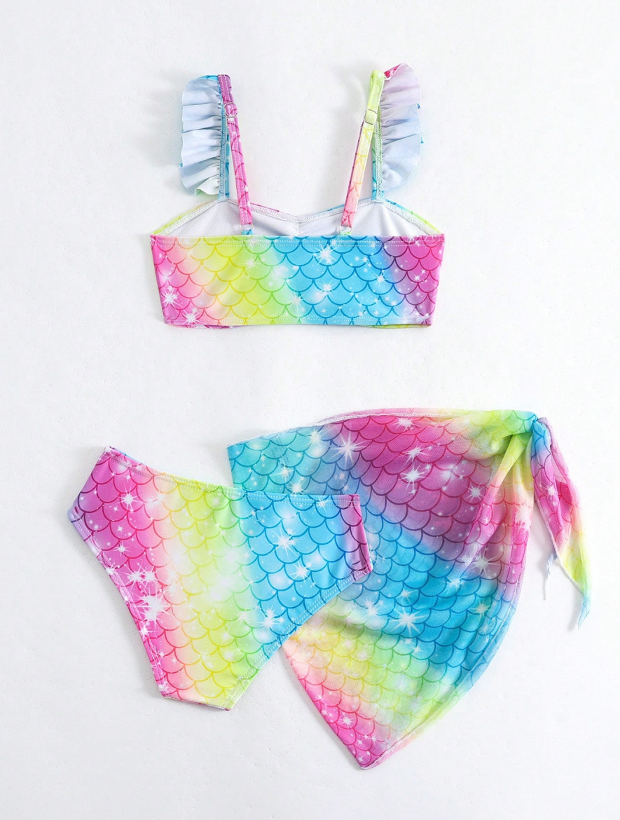 Mädchen Meerjungfrau Bikini Set Mit Trägern Für Den Sommer_voghion.com