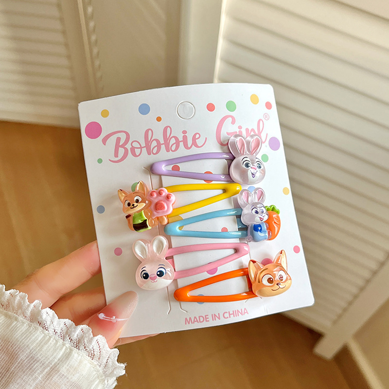 F8903-2# jelly crazy animal city bb clip five-piece set