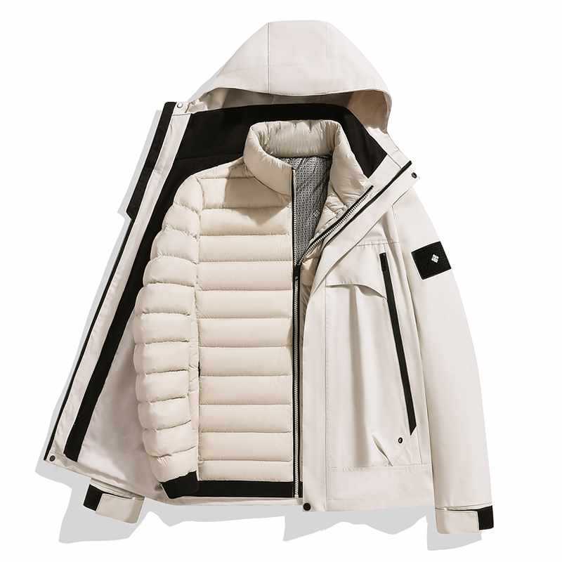 2025 New Winter Windproof and Waterproof Couple Outdoor Leisure Sports Mountaineering Suit Two-Piece Goose down Jacket Stone