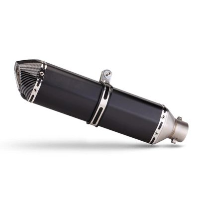 Tail Section Modification Small Hexagon: Motorcycle exhaust pipe - 470-slant-tail-hex-black-faux-head
