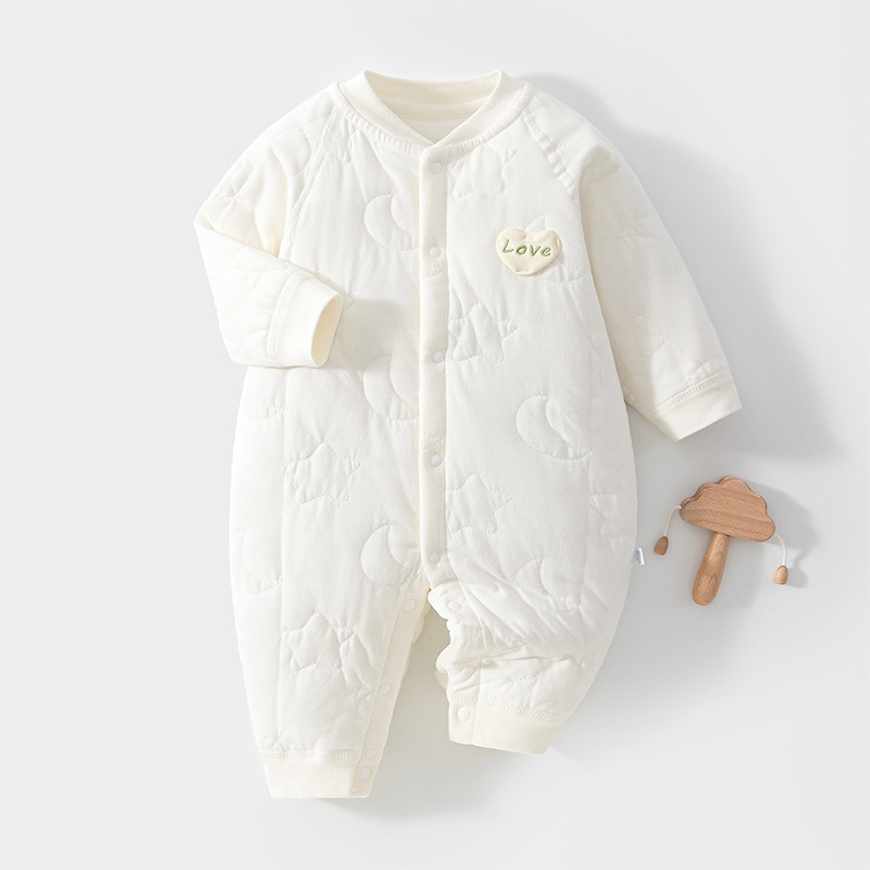 Baby autumn and winter thin cotton romper, 40g, pure cotton, Class A seamless construction, soft newborn onesie