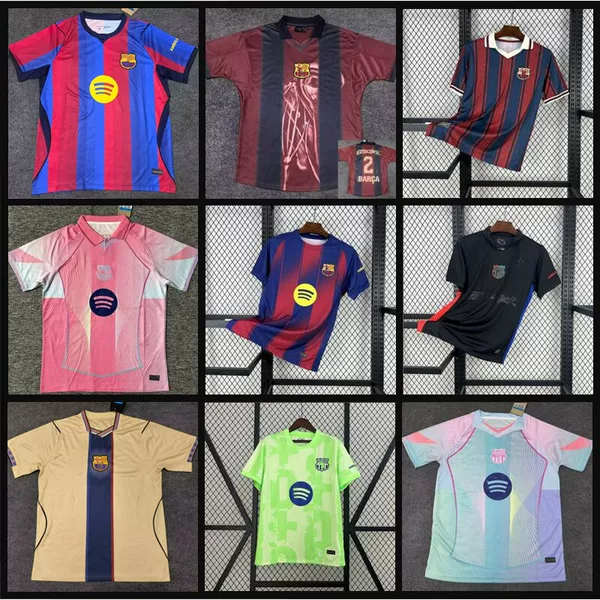 2526 New Barcelona Jersey Home and Away Short-Sleeved Messi X Yamal Football Uniform Special Edition Pre-Match Training Uniform Printed