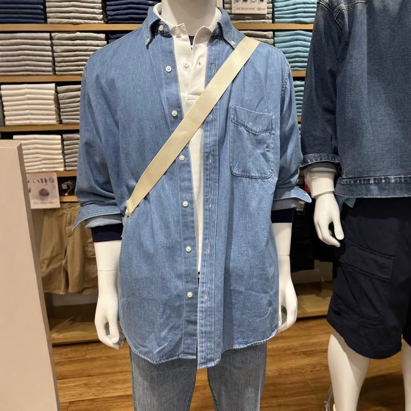 2023 Autumn Men's and Women's Denim Shirt Situation Jacket Long Sleeve Casual Work Shirt 460979 2023 Autumn Men's and Women's Denim Shirt Situation Jacket Long Sleeve Casual Work Shirt 460979