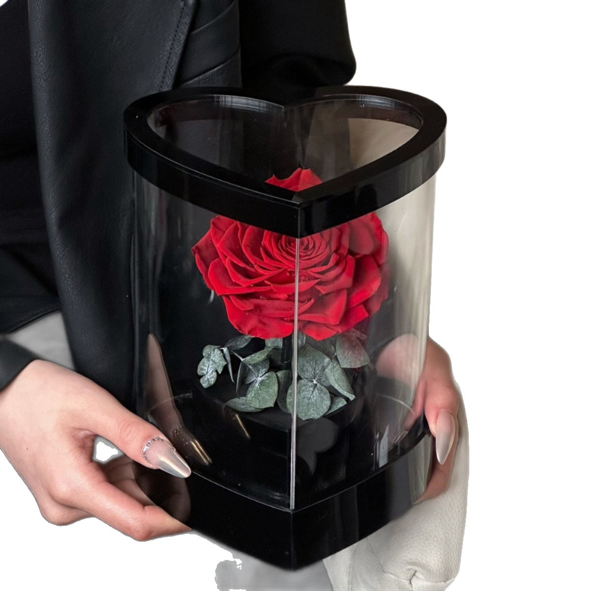 Flor de la vida eterna rosa gigante amor acrílico adornos de San Valentín para la novia esposa mejor amiga regalos de alta calidad