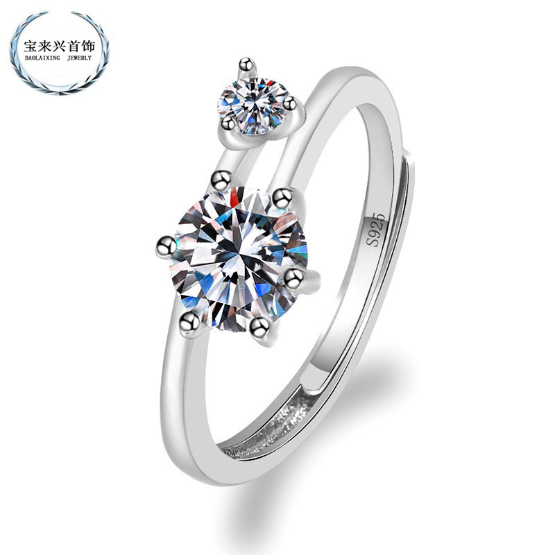 A generation of OD.SI heart-to-heart Moissanite ring New Wall ring Female Factory Direct Live supply