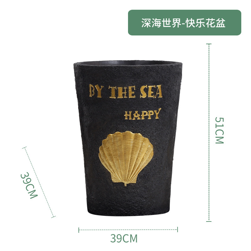Chậu cây resin cỡ lớn phong cách châu Âu vintage, chậu trang trí khách sạn, showroom và sảnh (RG-255)