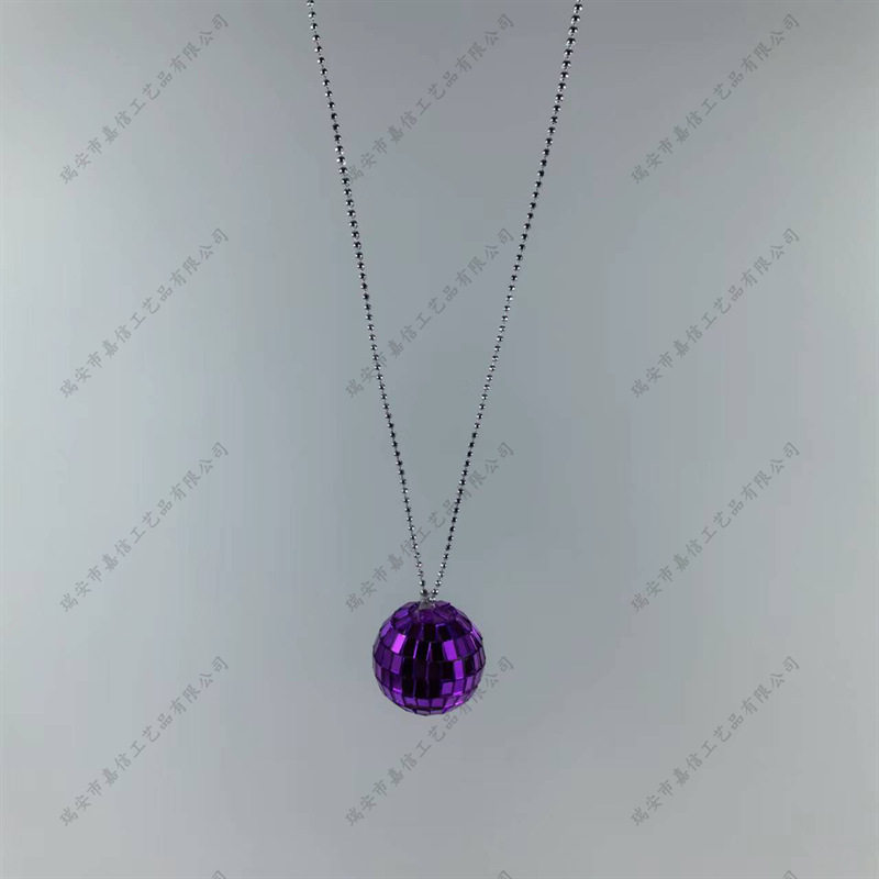 Collar tipo bola de discoteca con efecto láser colorido, decoración colgante para fiestas o Navidad