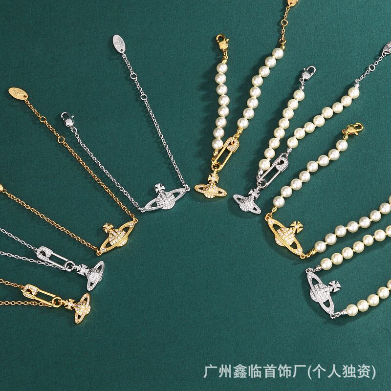 Empress Dowager Bracelet Saturn Pin Pearl Bracelet Pclip Full Diamond Bracelet Vivian Joker Factory Wholesale