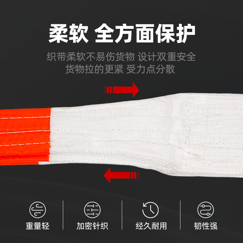 Wholesale of high-strength industrial lifting straps, wear-resistant, alkali resistant, flexible dou