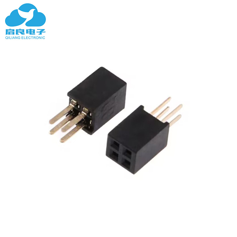 1.27排母連接器1.27MM間距雙排排母直針2P-40P塑高4.3板對板排母