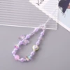 Acrylic beaded bracelet, purple mobile phone